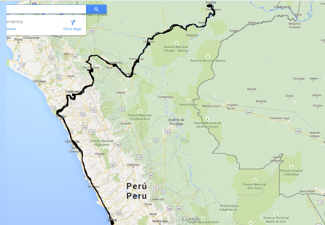 Meine Reiseroute quer durch Peru 